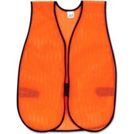 MCR SAFETY MCR„¢ V201 Safety Vest, Polyester Mesh, Hook Closure, Orange, One Size V201